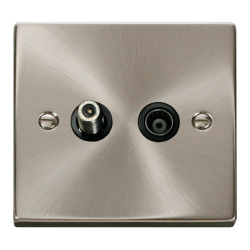 VPSC157BK Deco 1 Gang Satellite & Isolated Coaxial