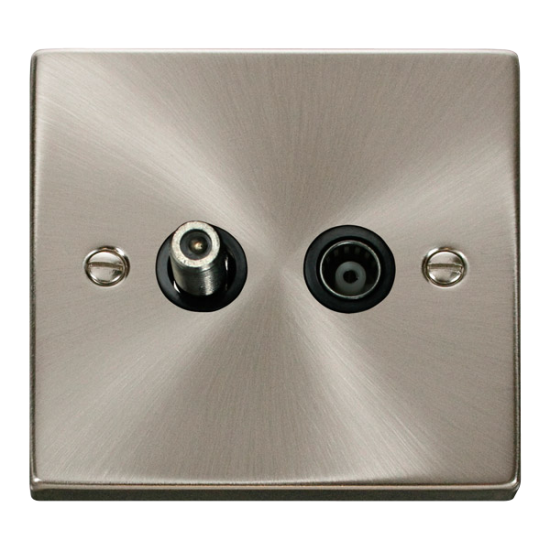 VPSC157BK Deco 1 Gang Satellite & Isolated Coaxial