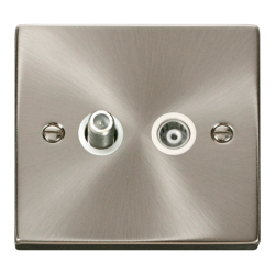 VPSC157WH Deco 1 Gang Satellite & Isolated Coaxial
