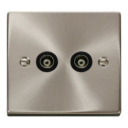 VPSC159BK Deco Twin Isolated Coaxial Socket Outlet