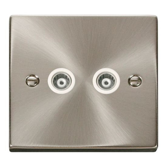 VPSC159WH Deco Twin Isolated Coaxial Socket Outlet