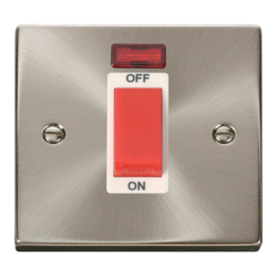 VPSC201WH Deco 1 Gang 45A DP Switch With Neon - Wh