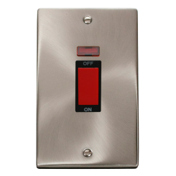 VPSC203BK Deco 2 Gang 45A DP Switch With Neon - Bl