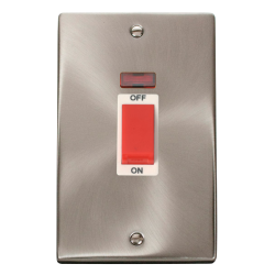 VPSC203WH Deco 2 Gang 45A DP Switch With Neon - Wh