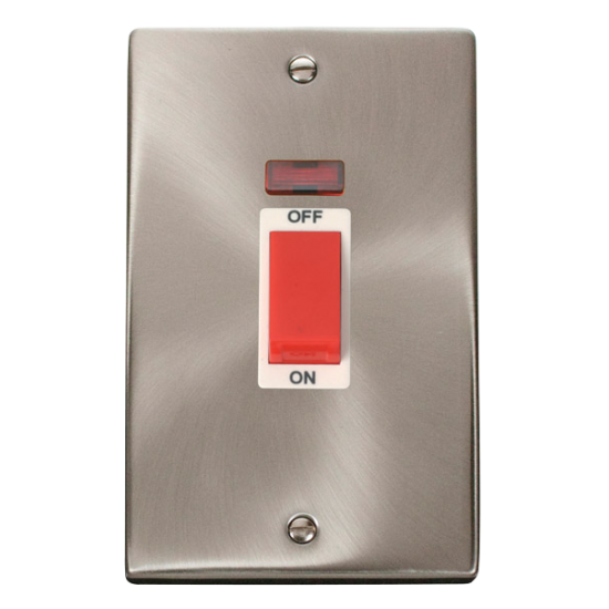 VPSC203WH Deco 2 Gang 45A DP Switch With Neon - Wh