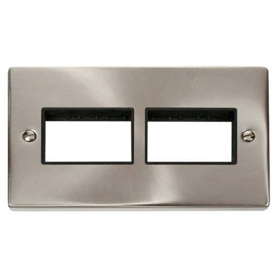 VPSC406BK Deco 2 Gang Plate (3 x 3) Aperture - Bla