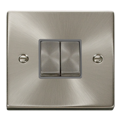 VPSC412GY Deco 10AX Ingot 2 Gang 2 Way Plate Switc