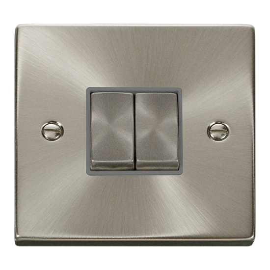 VPSC412GY Deco 10AX Ingot 2 Gang 2 Way Plate Switc