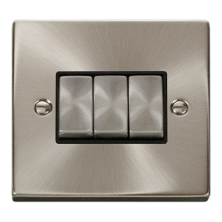VPSC413BK Deco 3 Gang 2 Way 'Ingot' 10AX Switch -