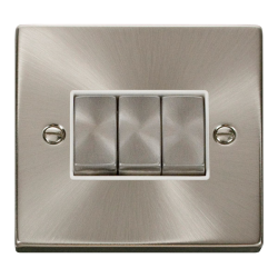 VPSC413WH Deco 3 Gang 2 Way 'Ingot' 10AX Switch -