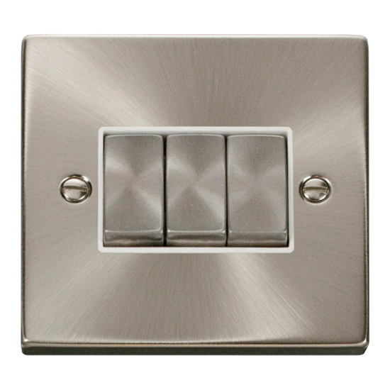 VPSC413WH Deco 3 Gang 2 Way 'Ingot' 10AX Switch -