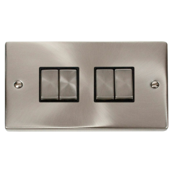 VPSC414BK Deco 4 Gang 2 Way 'Ingot' 10AX Switch -