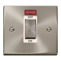 VPSC501WH Deco Ingot 1 Gang 45A DP Switch With Neo