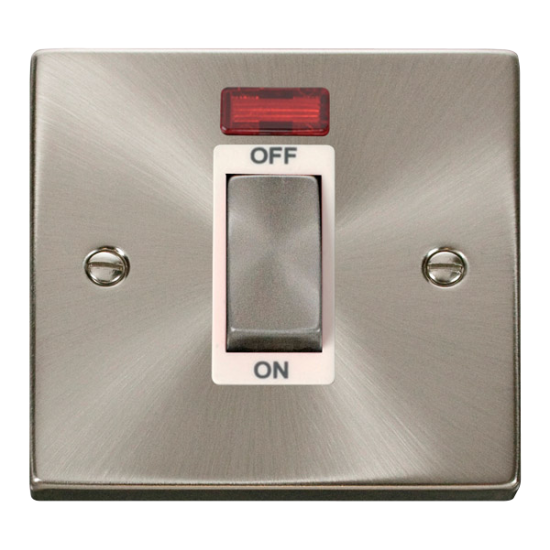 VPSC501WH Deco Ingot 1 Gang 45A DP Switch With Neo