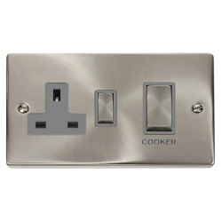 VPSC504GY Deco 50A Ingot 2 Gang Double Pole Switch