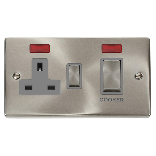 VPSC505GY Deco 50A Ingot 2 Gang Double Pole Switch