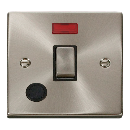 VPSC523BK Deco 20A 1 Gang DP 'Ingot' Switch With F