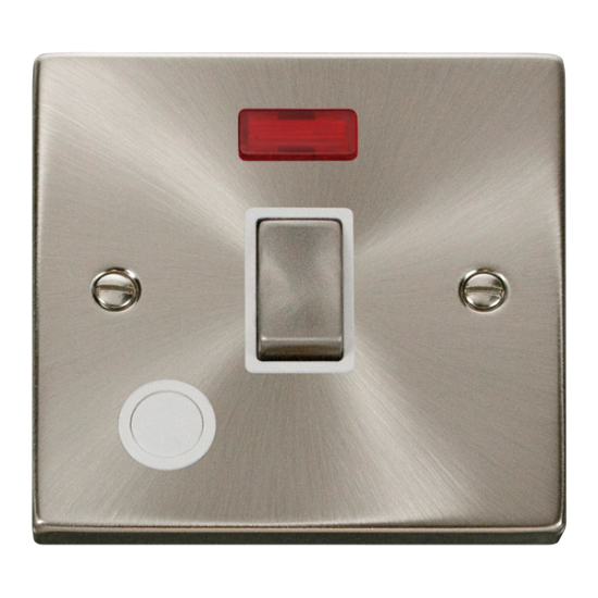 VPSC523WH Deco 20A 1 Gang DP 'Ingot' Switch With F