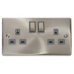 VPSC536GY Deco 13A Ingot 2 Gang Double Pole Switch