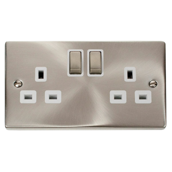 VPSC536WH Deco 2 Gang 13A DP 'Ingot' Switched Sock