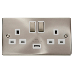 VPSC570WH Deco 13A 2G Ingot Switched Socket With 2