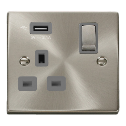 VPSC571UGY Deco 13A Ingot 1 Gang Switched Socket O