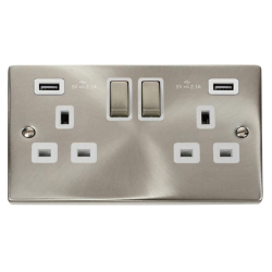 VPSC580WH Deco 13A Ingot 2 Gang Switched Sockets W