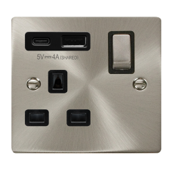 VPSC585BK Deco DECO 'INGOT' 13A 1  GANG  SWITCHED