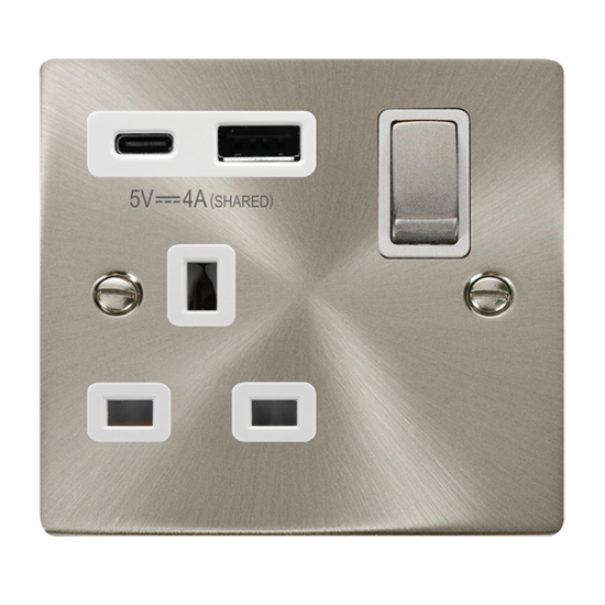VPSC585WH Deco DECO 'INGOT' 13A 1  GANG  SWITCHED