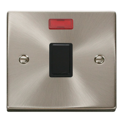 VPSC623BK Deco 20A 1 Gang DP Switch + Neon - Black