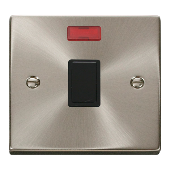 VPSC623BK Deco 20A 1 Gang DP Switch + Neon - Black
