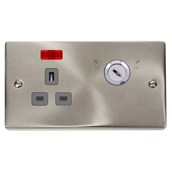 VPSC655GY Deco 13A Ingot 1 Gang Double Pole Key Lo