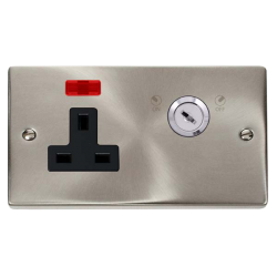 VPSC675BK Deco 13A 1 Gang DP Key Lockable Socket W