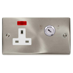 VPSC675WH Deco 13A 1 Gang DP Key Lockable Socket W