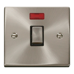 VPSC723BK Deco 20A 1 Gang DP 'Ingot' Switch + Neon