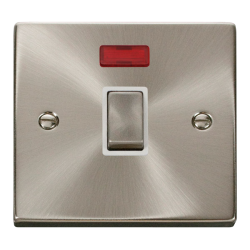 VPSC723WH Deco 20A 1 Gang DP 'Ingot' Switch + Neon