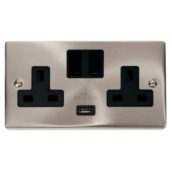 VPSC770BK Deco 13A 2G Switched Socket With 2.1A US