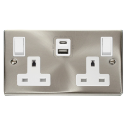 VPSC786WH Deco 2G 13A SW SKT 4.2A A&C USB VPSC WH