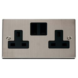 VPSS036BK Deco 2 Gang 13A DP Switched Socket Outle
