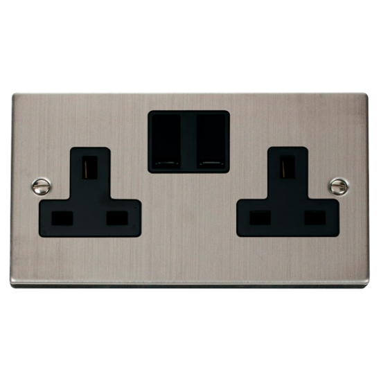 VPSS036BK Deco 2 Gang 13A DP Switched Socket Outle