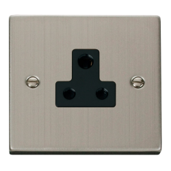 VPSS038BK Deco 5A Round Pin Socket Outlet - Black
