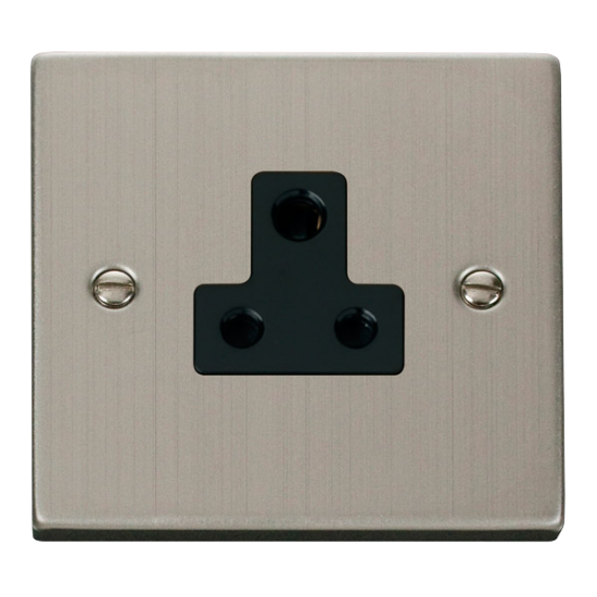 VPSS038BK Deco 5A Round Pin Socket Outlet - Black