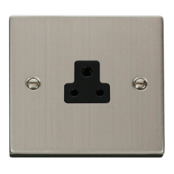 VPSS039BK Deco 2A Round Pin Socket Outlet - Black