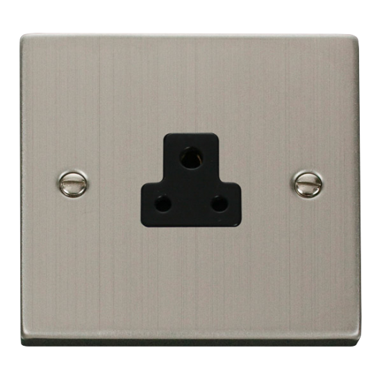 VPSS039BK Deco 2A Round Pin Socket Outlet - Black