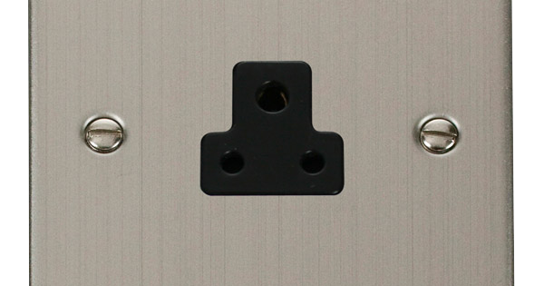 VPSS039BK Deco 2A Round Pin Socket Outlet - Black