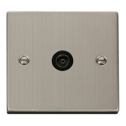 VPSS065BK Deco Single Coaxial Socket Outlet - Blac