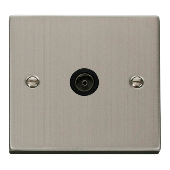 VPSS065BK Deco Single Coaxial Socket Outlet - Blac