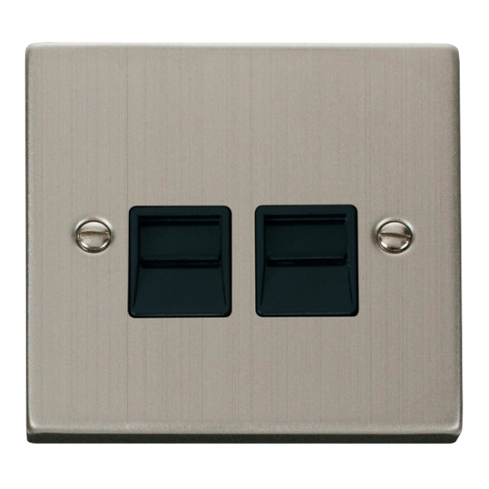 VPSS121BK Deco Twin Telephone Socket Outlet Master