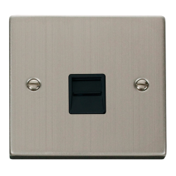 VPSS125BK Deco Single Telephone Socket Outlet Seco