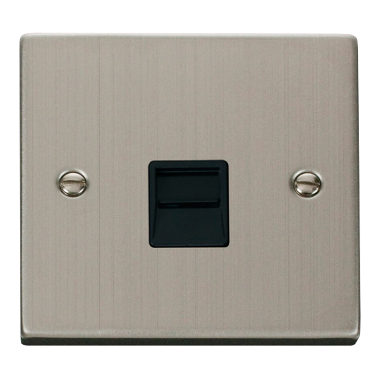 VPSS125BK Deco Single Telephone Socket Outlet Seco